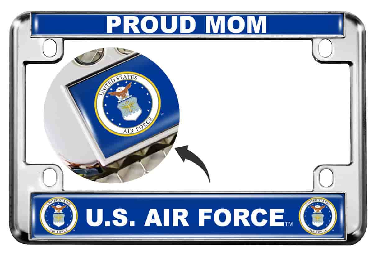U.S. Air Force Proud Mom - Motorcycle Metal License Plate Frame